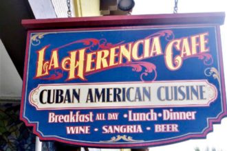 Street Sign La Herencia Cafe St. Augustien Florida