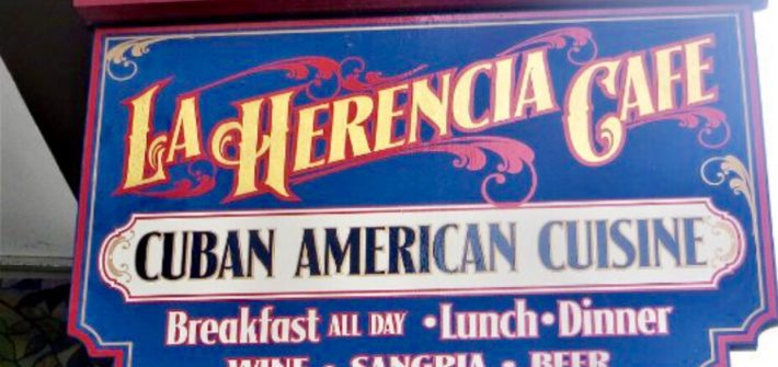 Street Sign La Herencia Cafe St. Augustien Florida