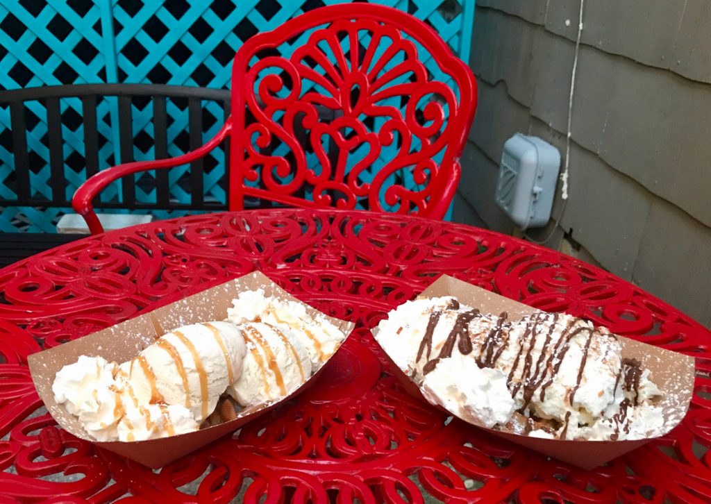 Waffle Dessert at COusteaus Waffle and Milkshake Bar St Augustine FLorida