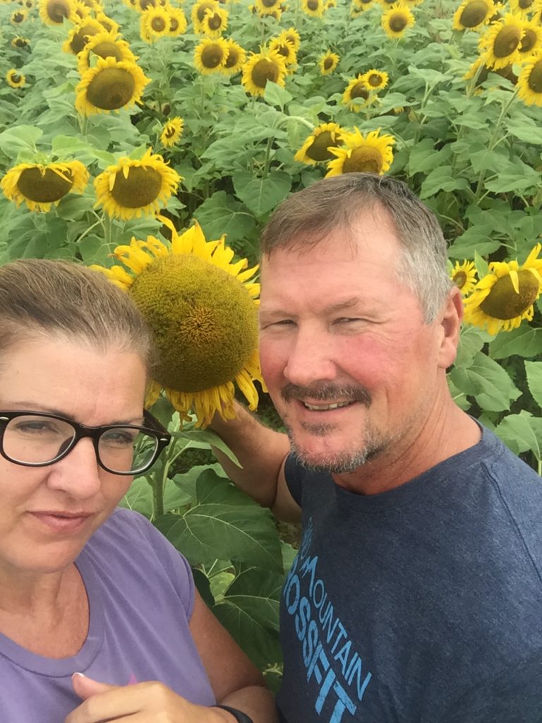 Author in Sunflower Field, Alabama