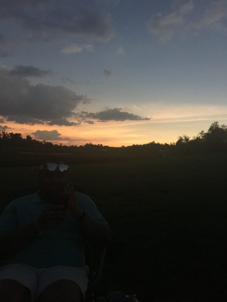 Tree line with sunset colors eclipse 2017 cumberland state park tennessee