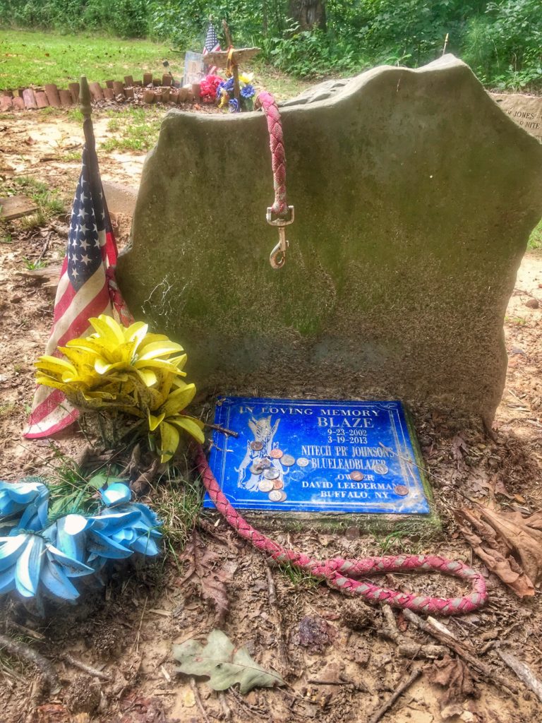 Headstone an dLeash and Coon Dog Cemetery Muscle Shoals Alabama