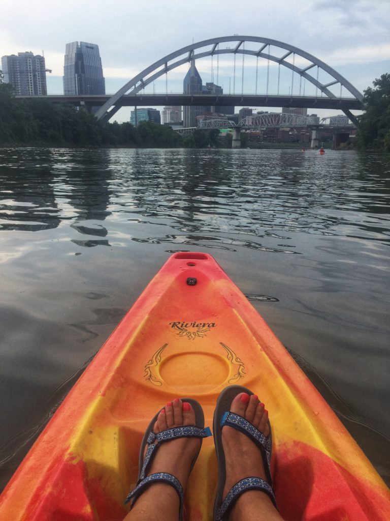 Nashville Skyline form a Kayak