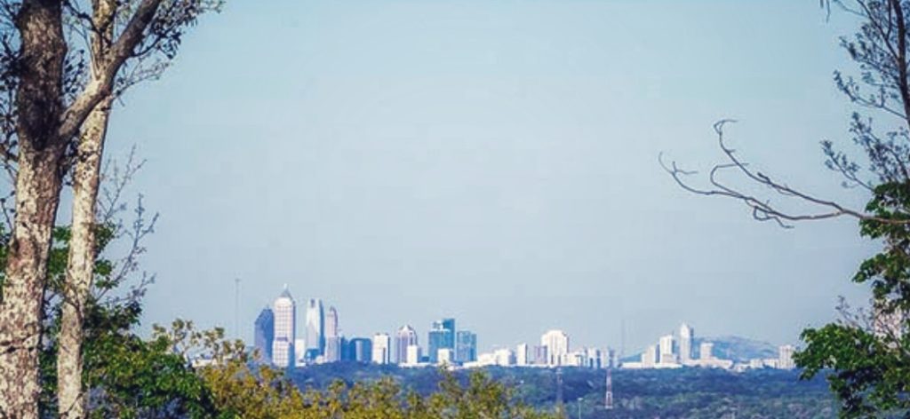 Atlanta Skyline fromSweetwater Creek State Park, Georgia