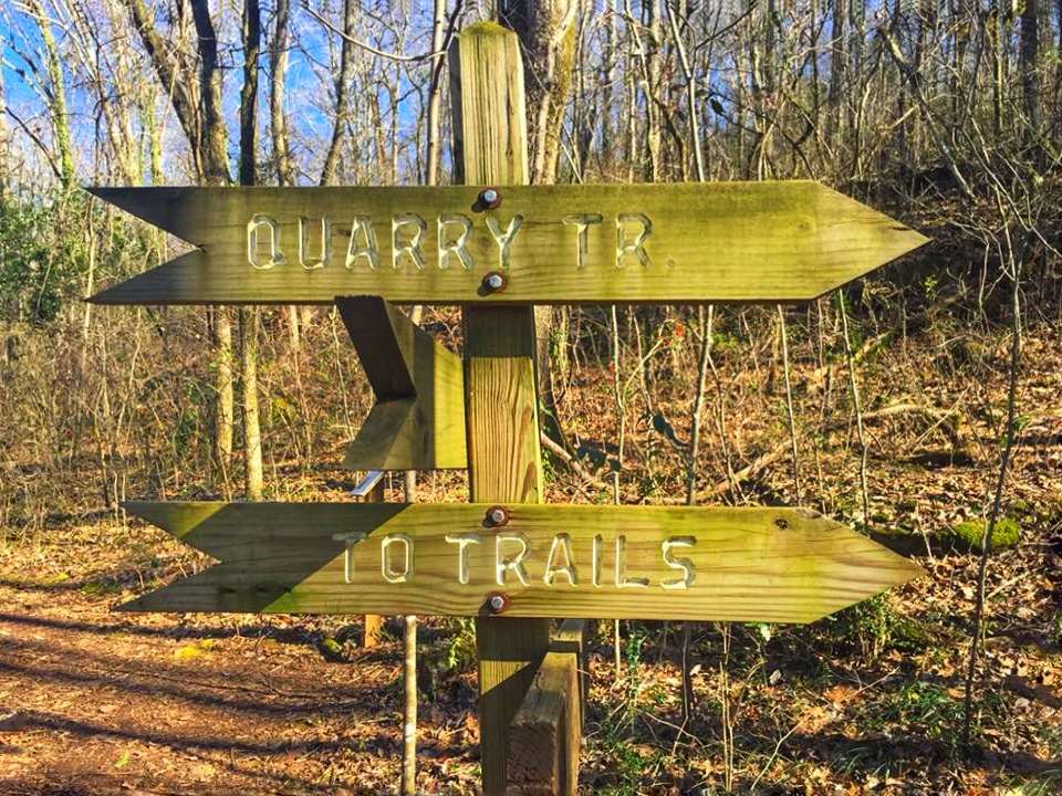 Trail sign at Ruffler mountain, Birmingham AL