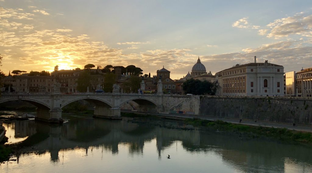 Sunset over Tiber River, Vatican City, rome