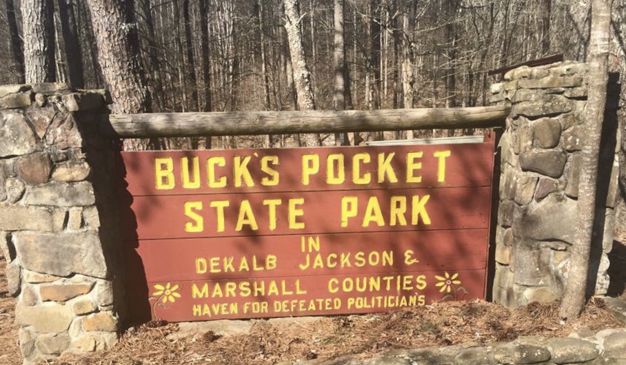 Sign at Entrance to Buck's Pocket State Park. Hike 7 of 52 in 52 Weeks 52 Hikes.