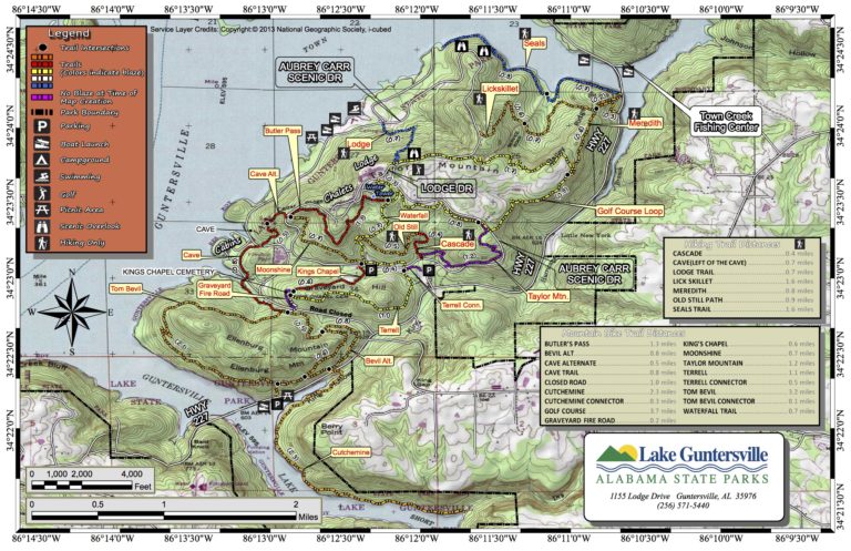 Hike Number 5 Guntersville State Park Tami S Trippin   LGSP Web Trail Map 768x497 